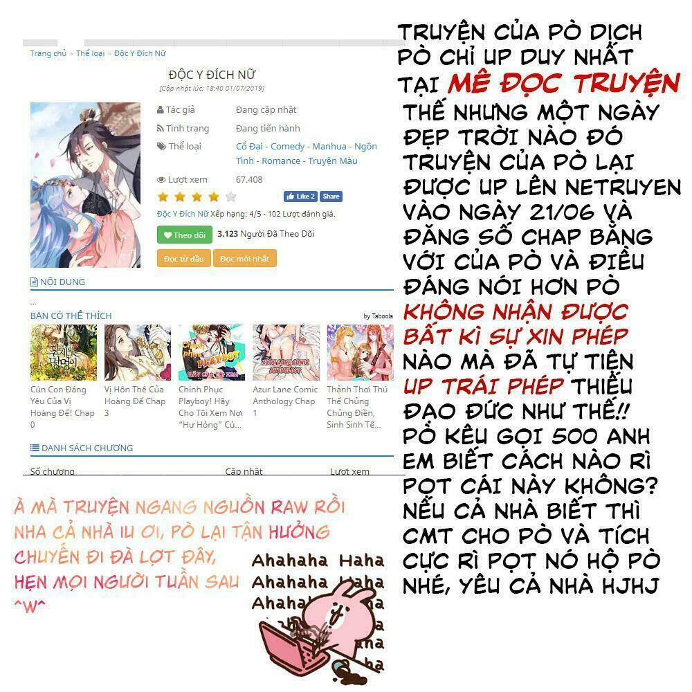 Độc Y Đích Nữ chapter 9 - Upload bởi truyensieuhay.com