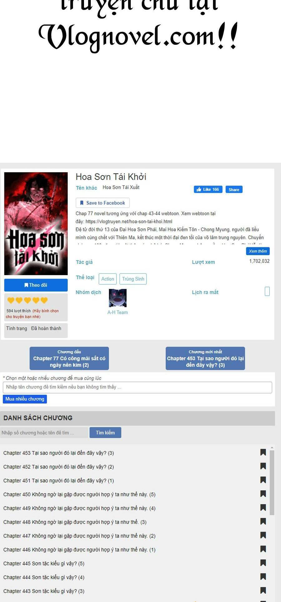 Hoa Sơn Tái Xuất chapter 62 - Upload bởi truyensieuhay.com
